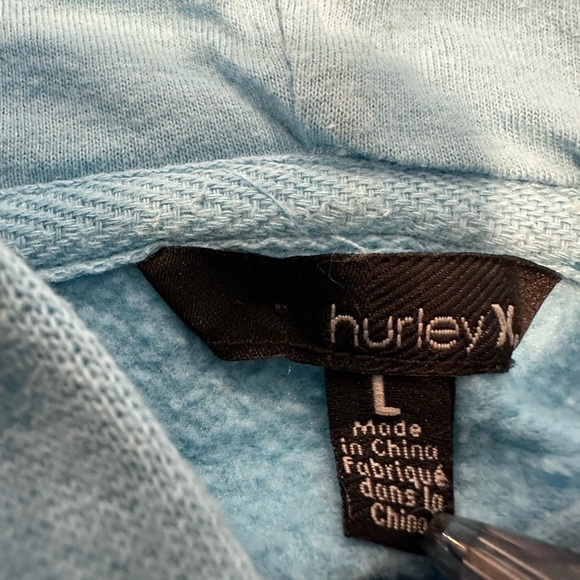 Women’s Hurley hoodie blue short sleeve. Yellow, Purple, Black Boombox Graphic L - Picture 8 of 11